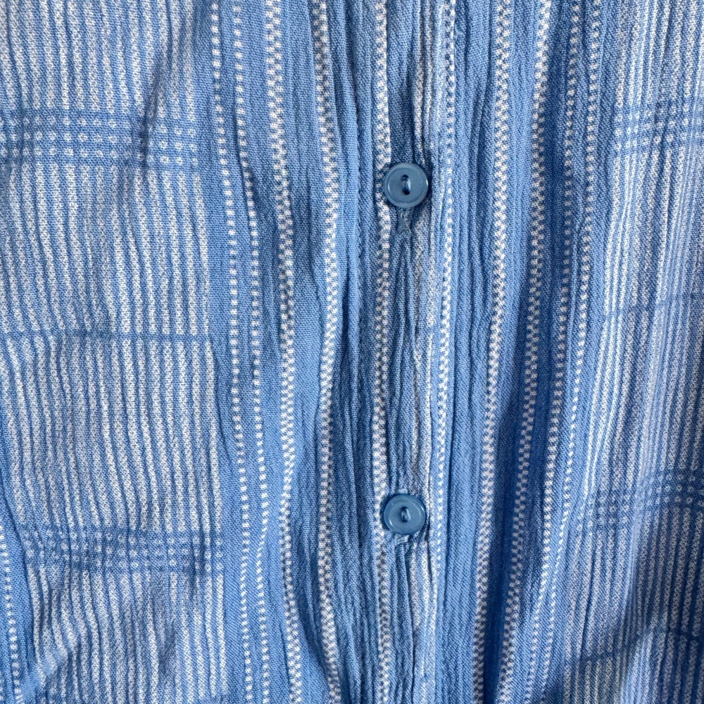 Lush Midi Button Up Dress - 100% Rayon - Denim/Ivory - Women’s Size L - Picture 5 of 6